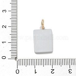 スプレープリント真鍮製ペンダント  電卓チャーム  ゴールドカラー  ゲインボロ  17x11x3.5mm  穴：3.8mm&nbsp;KK-CBAEB58-07B