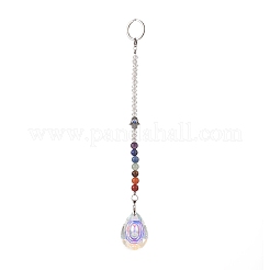 Chakra Gemstone Beaded Dowsing Pendulum&nbsp;PALLOY-JF02023