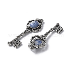 Key Brass Natural Blue Spot Jasper Big Pendants&nbsp;KK-D361-01AS-17