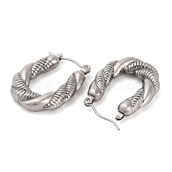Non-Tarnish 304 Stainless Steel Teardrop Hoop Earrings&nbsp;EJEW-K259-03P