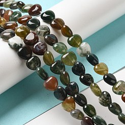 天然石インディアン瑪瑙ビーズ連売り  ハート  カラフル  10x10x5mm  穴：1mm  約40個/連  15.3インチ&nbsp;X-G-R190-11