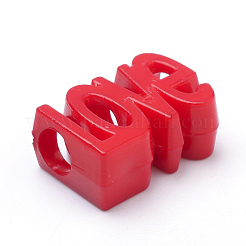 オペークアクリルヨーロピアンビーズ  大きな穴  単語の愛  ミックスカラー  16.5x11.5x7mm  穴：5mm  約600個/500g&nbsp;SACR-Q190-22