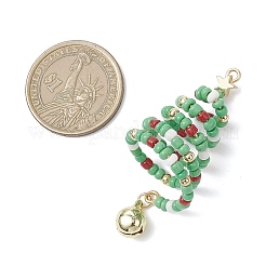 Glass Seed Beaded Christmas Tree Big Pendants&nbsp;PALLOY-TA00330-02