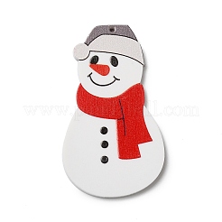クリスマスレジンビッグペンダント  クリスマスパーティーの装飾用の不透明チャーム  雪だるま  54.5x31.5x2.5mm  穴：1.2mm&nbsp;RESI-K019-09H