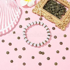 200個10スタイルの亜鉛合金ビーズキャップ  花  アンティークブロンズ  7.5~8.5x2~4.5mm  穴：1.2~2mm  20個/スタイル&nbsp;FIND-CJ0004-78