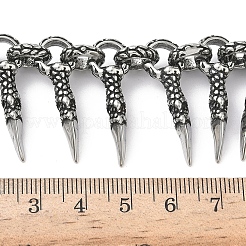 304ステンレススチール製ドラゴンクロービブネックレス（男性用）  アンティークシルバー  22.83インチ（58cm）&nbsp;NJEW-D345-02AS