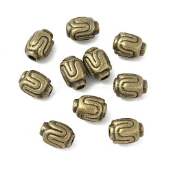 チベット風合金ビーズ  コラム  カドミウムフリー＆鉛フリー  アンティークブロンズ  13x10mm  穴：3mm  約256個/1000g&nbsp;FIND-F012-03AB