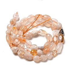 天然石桜色アゲート瑪瑙ビーズ連売り  ナゲット  7~14x4~8x4~7mm  穴：1mm  約44~50個/連  38.5~39.5cm&nbsp;G-I351-A07