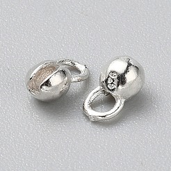 925スターリングシルバーボールチープ  プラチナ  6.5x4mm  穴：1.8mm  内径：1.2mm&nbsp;STER-WH0004-048B
