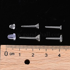 プラスチックスタッドピアスパーツ  耳ナッツ  透明  12.5x8.5x1.8cm&nbsp;KY-PH0007-25