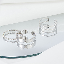 1 Set Alloy Cuff Rings Sets for Women&nbsp;RJEW-LP0008-17