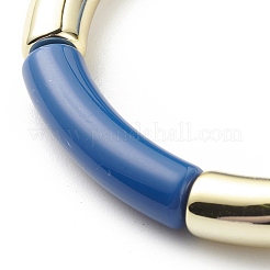 Acrylic Curved Tube Beaded Stretch Bracelet for Women&nbsp;BJEW-JB08438-04