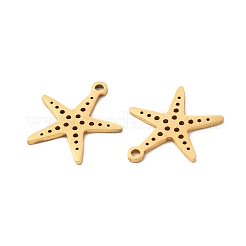 ステンレスペンダント201個  ヒトデチャーム  ゴールドカラー  17x15x1mm  穴：1.4mm&nbsp;STAS-K251-075G