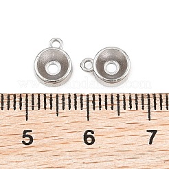 304ステンレススチール製チャーム、ラインストーンセッティング  フラットラウンドのチャーム  先のとがったリボリラインストーン用  ステンレス鋼色  8x6x2.5mm  穴：1.2mm  5mmのラインストーンに適する&nbsp;SA-CBAC865-01C-P