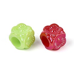 Pearlized UV Plating Opaque Acrylic European Beads&nbsp;SACR-T017-65M