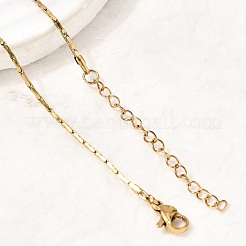 1.3MM 304 Stainless Steel Boston Link Chains Necklaces for Women Men&nbsp;NJEW-Z115-12G-03