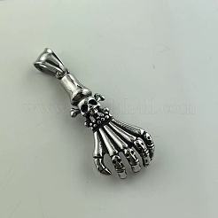レトロロックパンクメンズスカル304ステンレススチールペンダントネックレス  ステンレス鋼色&nbsp;SP0415