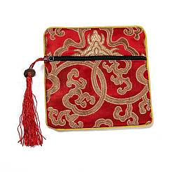 Chinese Brocade Tassel Zipper Jewelry Bag Gift Pouch&nbsp;ABAG-F005-01