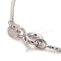 Rhodium Plated 925 Sterling Silver Box Chain Necklace for Women&nbsp;NJEW-M190-02B-P