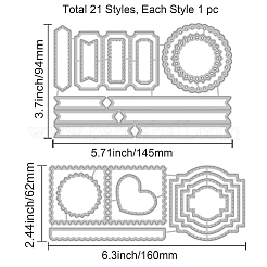 2Pcs 2 Styles Carbon Steel Cutting Dies Stencils&nbsp;DIY-WH0309-720