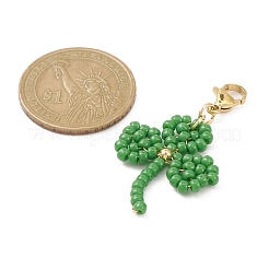 Clover Glass Beaded Pendant Decorations&nbsp;HJEW-TA00033