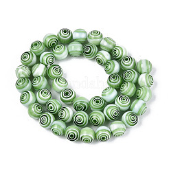 Handmade Millefiori Glass Round Beads Strands&nbsp;LK-R004-93C