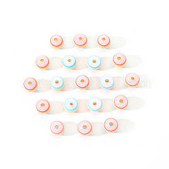 50個透明ストライプレジンビーズ  ラウンド  カラフル  1/4インチ（8mm）  穴：2mm  50個/袋&nbsp;RESI-YW0001-02D