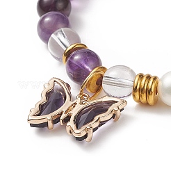 Natural Gemstone Round Beads Beaded Bracelets&nbsp;BJEW-JB09052
