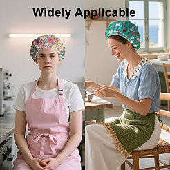 2Pcs 2 Styles Cotton Adjustable Printed Bouffant Hats Working Caps for Women Men&nbsp;AJEW-DR0002-26B