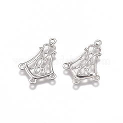 変色防止304ステンレススチールシャンデリア部品リンク  ステンレス鋼色  20x13.5x0.7mm  穴：1mm&nbsp;STAS-L234-146P