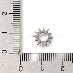 304ステンレススチールチャーム  レーザー切断  ステンレス鋼色  太陽  8x10x1mm  穴：4mm&nbsp;STAS-S144-01P-C