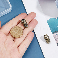 真鍮ビーズ4個  口ひげの男  アンティークシルバー  18.5x10.5x13.5mm  穴：5mm  4個/セット&nbsp;KK-FH0008-10AS