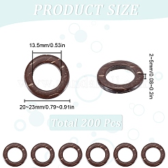 200Pcs Dyed Wood Jewelry Findings Coconut Linking Rings&nbsp;COCO-SC0001-02