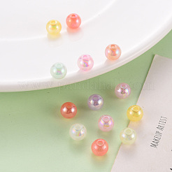 ABカラー模造ゼリーアクリルビーズ  ラウンド  ミックスカラー  8mm  穴：2mm  約2000個/500g&nbsp;MACR-S823-8mm