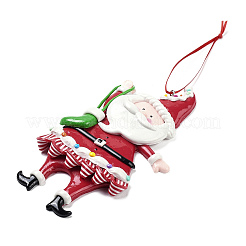 Christmas Santa Claus Handmade Polymer Clay Pendant Decorations&nbsp;HJEW-P017-01B