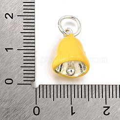 合金エナメルチャーム  丸カン付き  銀  鐘  15x11.5mm  穴：5.5mm&nbsp;LS-ENAM-D303-04P-03