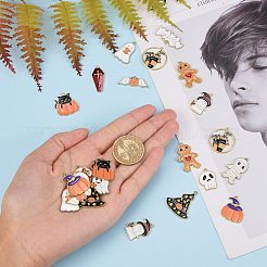 28Pcs 14 Styles Halloween Theme Alloy Enamel Pendants&nbsp;ENAM-SZ0001-63LG