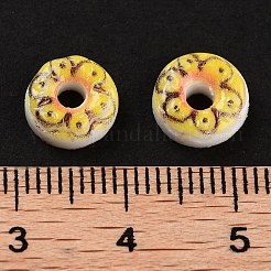 蓄光樹脂模造食品デコデンカボション  暗闇で光る  ドーナツ  淡いチソウ  8.5~9x4.5mm&nbsp;RESI-K036-27I