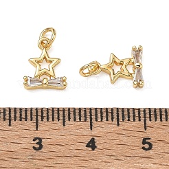 Brass Micro Pave Clear Cubic Zirconia Charms&nbsp;CU-CBAF0F8-16I-G