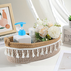 Cotton Rope Woven Storage Basket&nbsp;AJEW-WH20020-153E