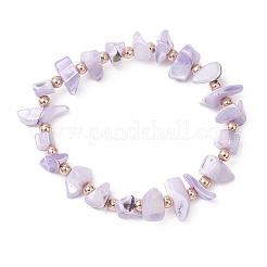 3Pcs 3 Colors Dyed Natural Trochid Shell/Trochus Shell Chip Beaded Stretch Bracelets for Women&nbsp;BJEW-JB13124
