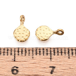 304ステンレススチールティアドロップチャーム  イオンプレーティング（ip）  18KGP本金メッキ  8x5x2mm  穴：1mm&nbsp;STAS-T072-40G