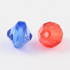 Faceted Bicone Transparent Acrylic Beads&nbsp;DBB6mm
