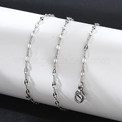 変色しない304ステンレススチール製ダップチェーンネックレス、男性用、女性用  ステンレス鋼色  15.51インチ（39.4cm）&nbsp;NJEW-E076-02P