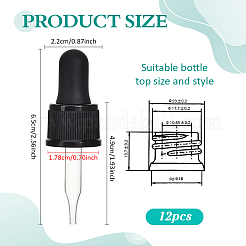 ガラス点滴器セット転送目盛り付きピペット  ブラック  6.5x2.2cm  5mlエッセンシャルオイルボトルにフィット&nbsp;PH-TOOL-G011-13A