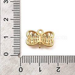 Brass Micro Pave Cubic Zirconia Bowknot Connector Charms&nbsp;KK-B152-09B-G