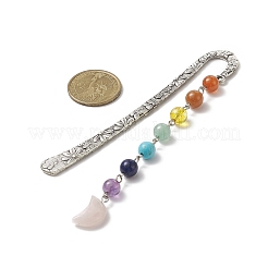 Random Stone Moon Pendant Bookmarks&nbsp;AJEW-JK00205