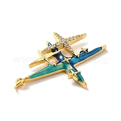 ラックメッキ真鍮マイクロパヴェキュービックジルコニアペンダント  カドミウムフリー＆鉛フリー＆ニッケルフリー  エナメルと丸カン付き  クロス  18KGP本金メッキ  35x26x3mm  丸カン：5x0.6ミリ  内径：3.5mm&nbsp;X-KK-M230-25G