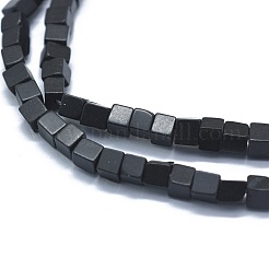 天然ブラックストーンビーズ連売り  キューブ  3~4.5x3~4.5x3~5mm  穴：0.8~1mm  約89~97個/連  15.1~15.5インチ（38.5~39.5cm）&nbsp;G-F631-C14