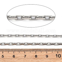 304ステンレススチールペーパークリップチェーン  ハンダ付け  ステンレス鋼色  2.5x5.5x1mm&nbsp;CHS-M009-03P